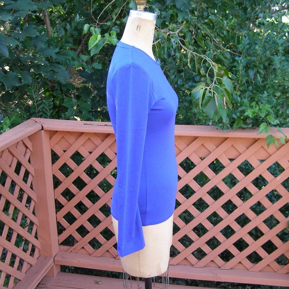 NEW size M 6-8 Romeo & Juliet Couture violet blue long sleeve tee - Picture 3 of 9